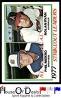 1978 Topps #206 1977 Strikeout Leaders Phil Niekro / Nolan Ryan Vintage Card