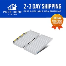 2FT Portable Non-Slip Aluminum Wheelchair Ramp - 600lbs Capacity, Safety First