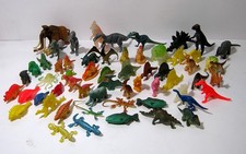 Vintage 70/80/90s Mixed Lot of 60 Dinosaur Miniature Figurines Rubber Plastic