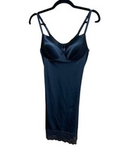 Spanx Red Hot Label LACE CUPPED FULL SLIP BLACK Adjustable LARGE EUC