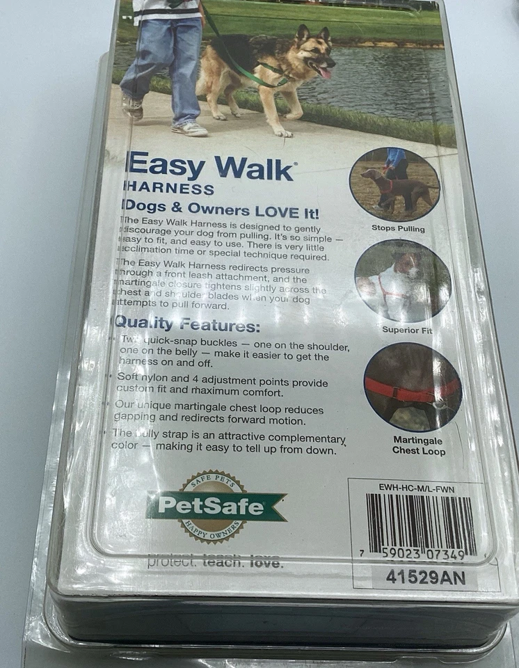 Lot/Bundle Silverfoot Medium Leather Dog Collar & Pet Safe Easy Walk Harness M/L - Image 3 of 4