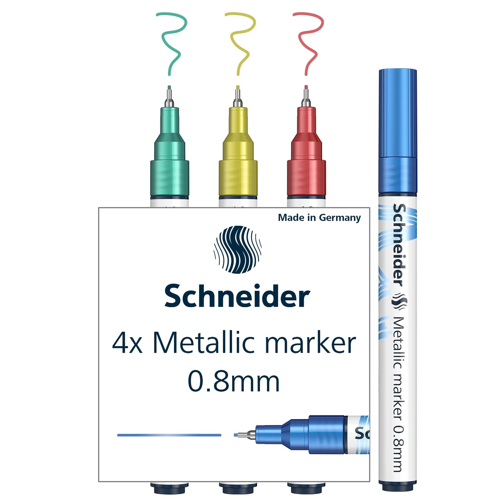 Schneider Paint-It 010 Metallic Marker 0.8mm Set 2-4 Assorted Colours 1 count (P