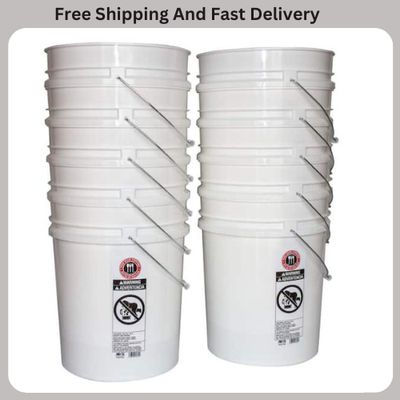 #ad #ad 5 Gallon Plastic Bucket Heavy Duty White Paint Pail Storage Buckets 10 Pack New $43.79