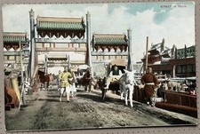 China Street in Pekin Peking 1912 Postcard Sedgeman St Erth Earth Cornwall