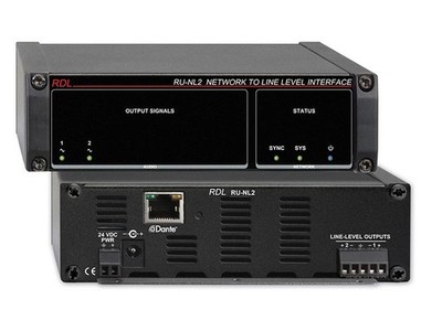 RDL RU-NL2 Dante 2-Channel Network to Dual Balanced Line Outputs