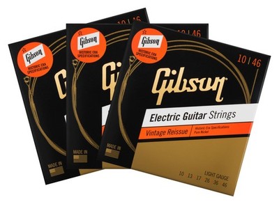 Super Gibson SEG-HVR10 Vintage Reissue 3er Set E-Gitarrensaiten im 3er Spar-Set