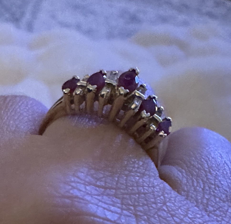 Ruby Ring In 14k Gold w/ Lab Created Ruby In Marq… - image 6