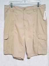 Brand New Rio Man Khaki Cargo Shorts Men  s Sz 36 100 Cotton NWT 10" Inseam