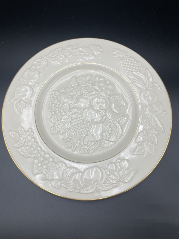 Lenox  “Fruits of Life” 13" Round  1988 Gold Trimmed Serving Platter