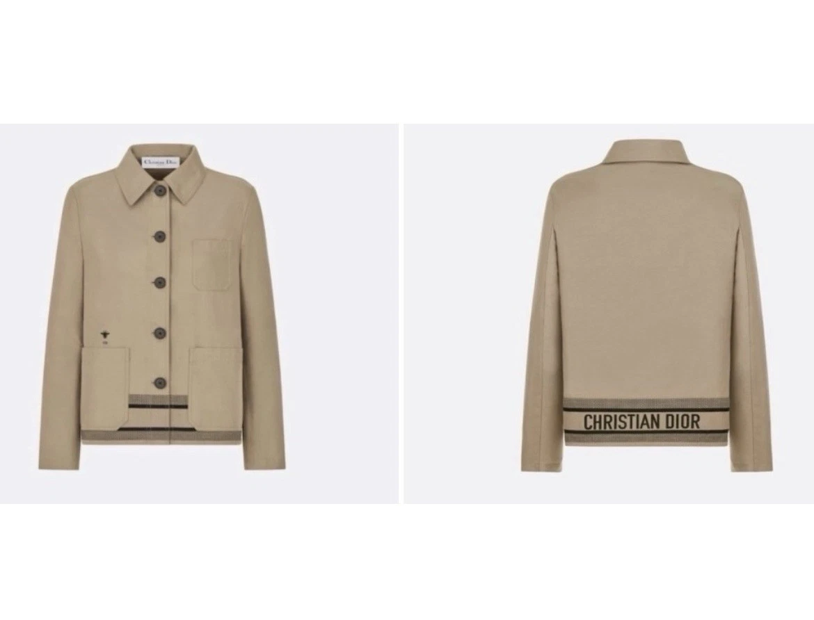 $3200 GIACCA CHRISTIAN DIOR CARO LOGO FIRMATO NERO TRENCH BEIGE 36 VESTIBILITÀ 38