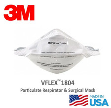 15/Pack3M VFlex 1804 Particulate Respirator N95 Surgical Face Mask free US ship