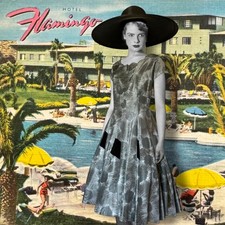 1950s Gray Silk Taffeta Tea Dress Floral Velvet Stripes Fit Flare Vintage Grey