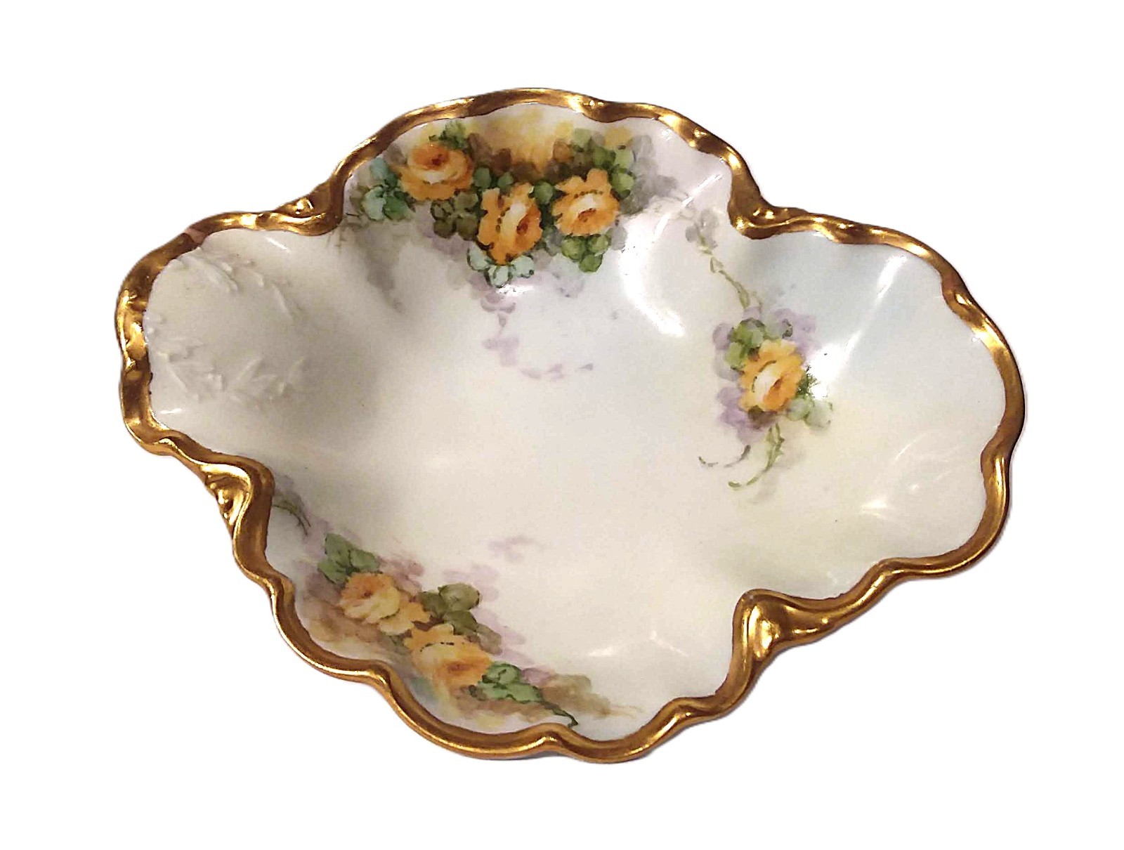 Antique Haviland Limoges Floral 6.5"  Nappy Bowl