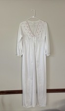 Vintage M. Nylon Cottage Prairie Maxi Length Gown Slip Nightie Robe Floral Top