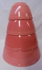 4 Vintage Pyrex Pink Flamingo Mixing Bowls   c592