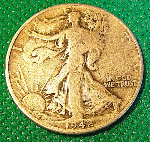 1942 P Walking Liberty Half Dollar - Fine or Better - 90% Silver #S1877