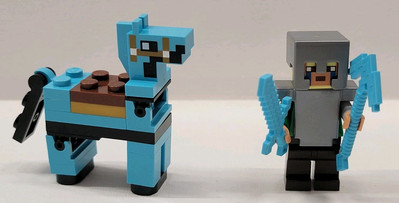 LEGO Minecraft - The Explorer Minifigur & Azurblaues Pferd - sehr guter Zustand - Min103 21176 - 