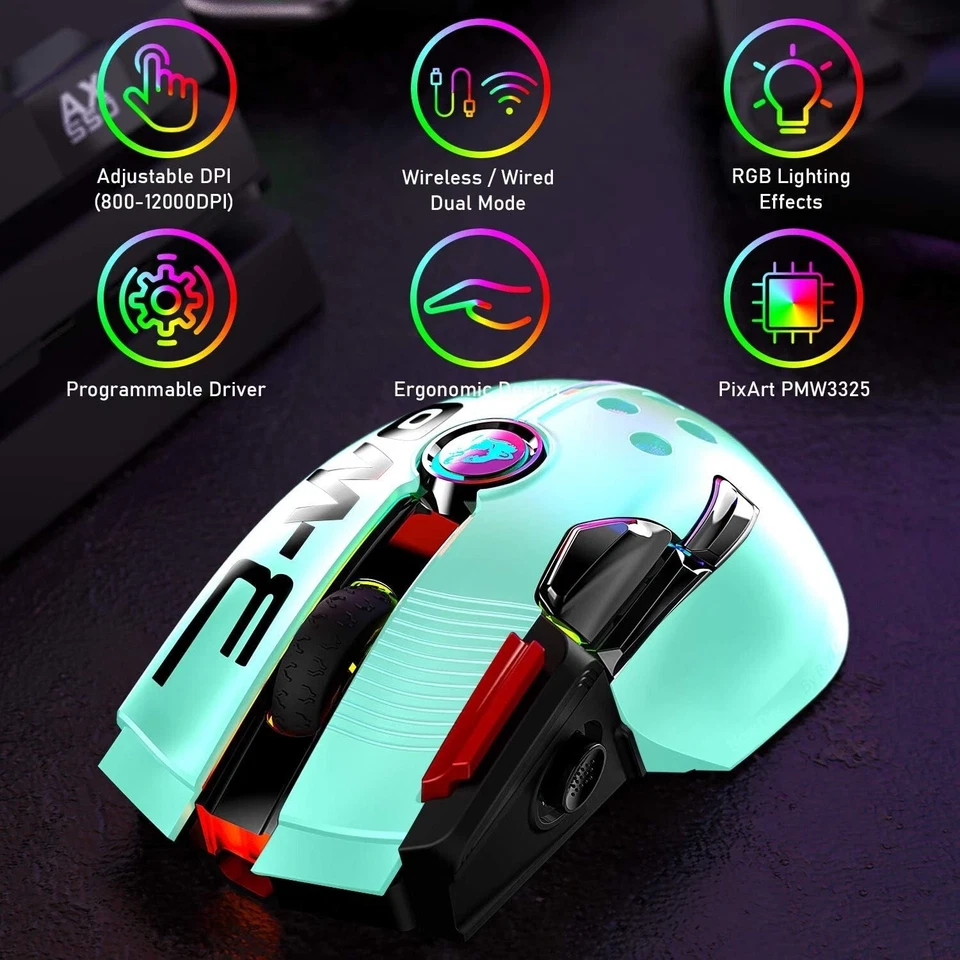 UrChoiceLtd X6 PRO Wireless Gaming Mouse,Ultra-Light,Pixart Sensor PAW3325,Up to - Image 2 of 4