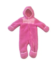 Snozu Snowsuit Sz 9-12 Months Pink Plush Fleece Full Zip Winter Cozy Bunting