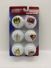DC Justice League Symbols Pong Ball Set - Set of 6 Different Plastic Balls 2018