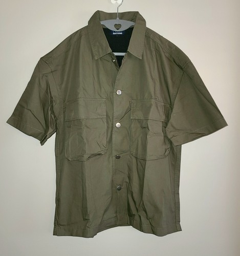 NWOT MENS BASIC EDITIONS OLIVE OUTDOOR CAMPING FISHERMAN SHIRT SIZE S - Picture 2 of 4