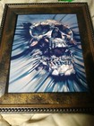 Trippy Skull Print  8.5x11" UNFRAMED dark surreal art Macabre