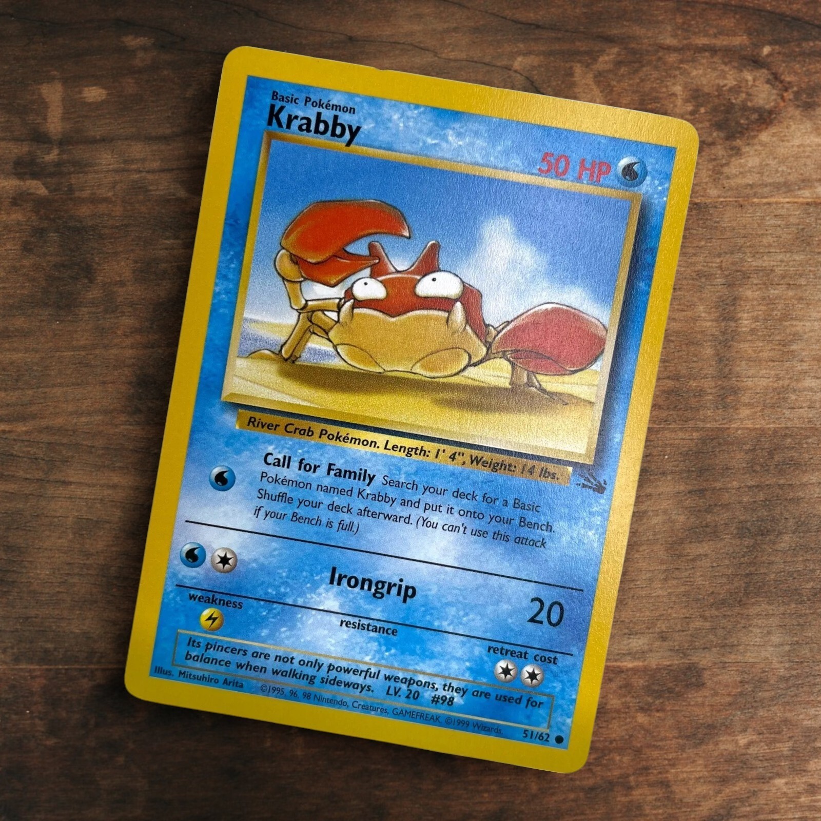 Krabby 51/62 Common Near Mint Pokemon TCG Fossil