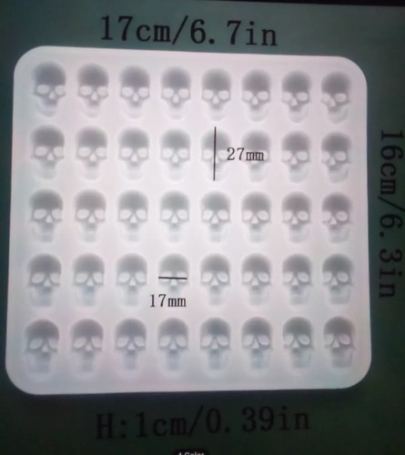 40 Mini Skull Silicone Mould Mold for Craft, Fondant, Plaster etc New - Picture 3 of 3