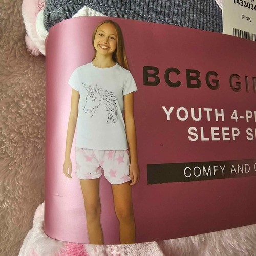 NEW BCBG 4 Pieces Girls' Super Soft Lounge Pajamas Set 14/16 - Picture 3 of 5