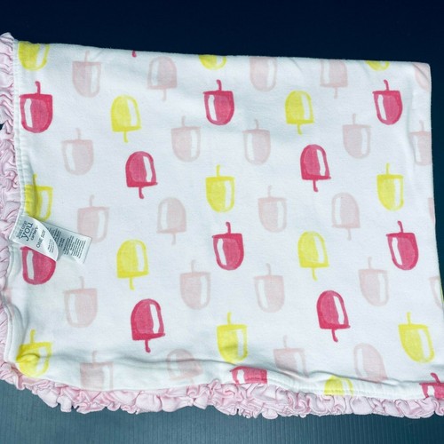 Carters Just One You Pink Baby Blanket Popsicles Hello Sunshine Cotton Ice Cream - Picture 3 of 5