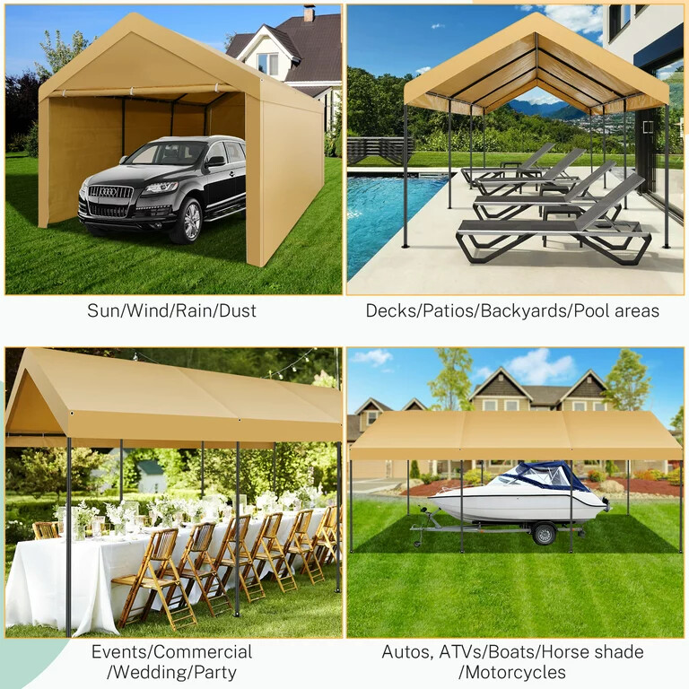 10x20 Carport Canopy Carport Shelter Garage Heavy Duty Outdoor Party