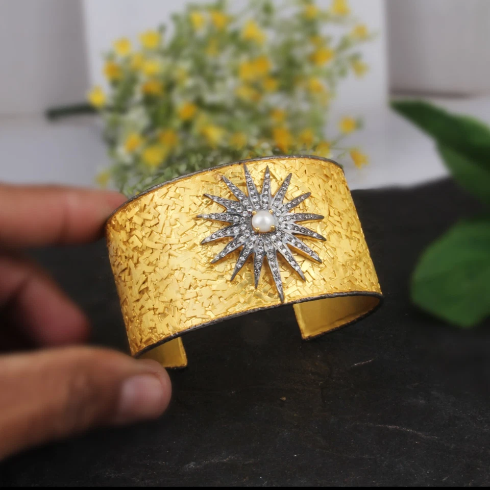 Nuevo brazalete brazalete de moda de diseñador con múltiples piedras regalo para ella Foto 3 de 4