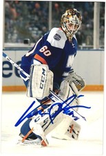 Kevin Poulin Autographed 4x6 Color Photo New York Islanders Goalie #60 Blue B