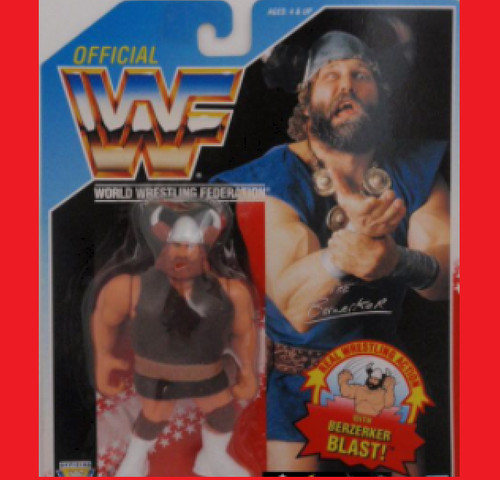 Hasbro Berzerker Figure 1993 Blue card WWF WWE Wre...