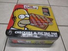 The Simpsons Checkers & Tic Tac Toe Game Set w/ Duff Game Pieces in Tin Box NEW