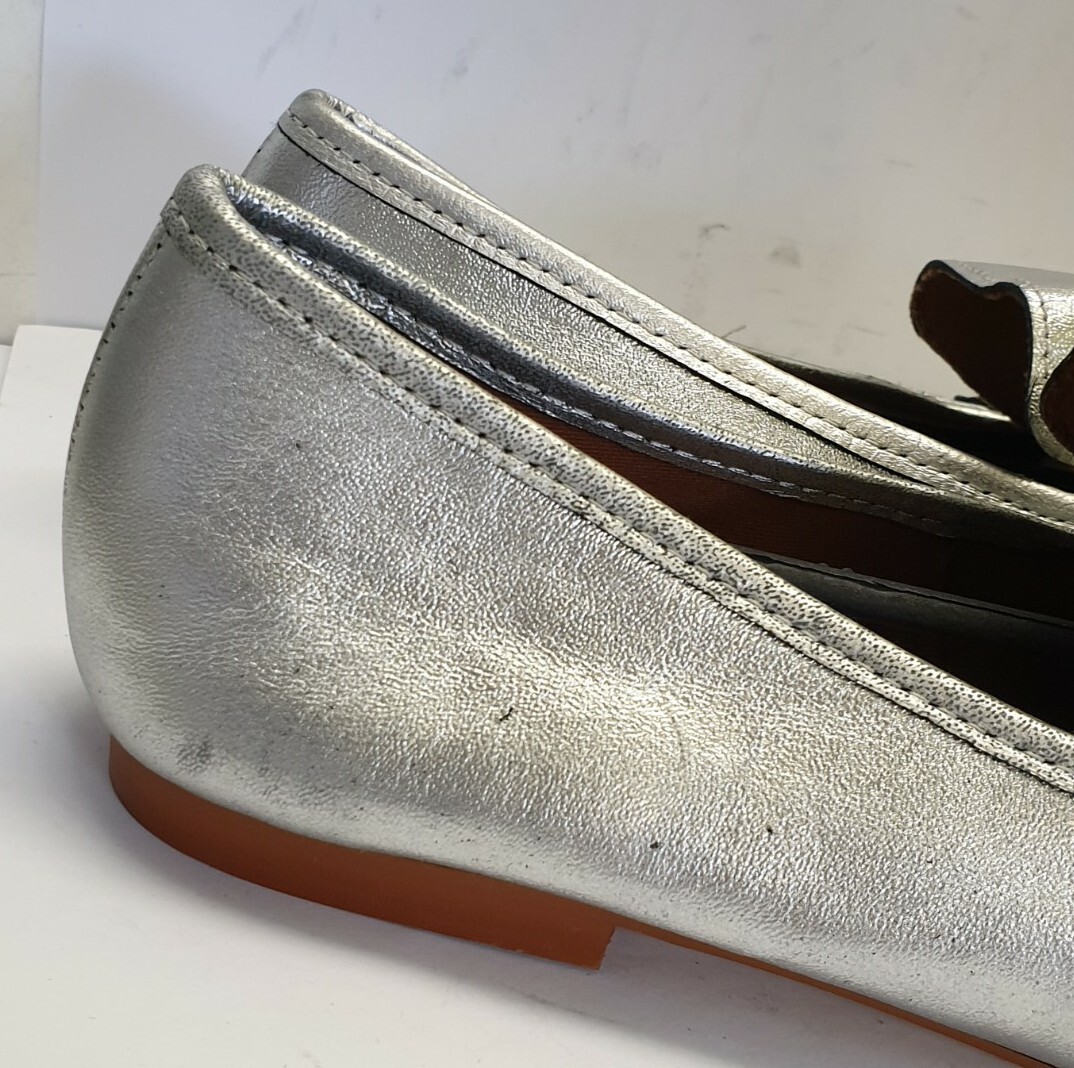 A Piedi Silver Leather Loafers Womens Size Eu39 | Ref T/141# image 3