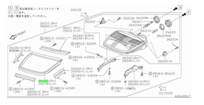はのページ Nissan Genuine 26028-30P00 300ZX Z32 Headlamp End Rubber RH OEM