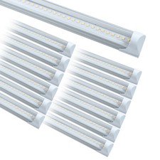 12 Pack T8 4FT LED Shop Light Linkable Ceiling Tube Fixture 24W 6000K Clear