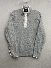 Marine Layer Sweater Mens Large Fits S Gray Corbett Reversible Pullover Quilted