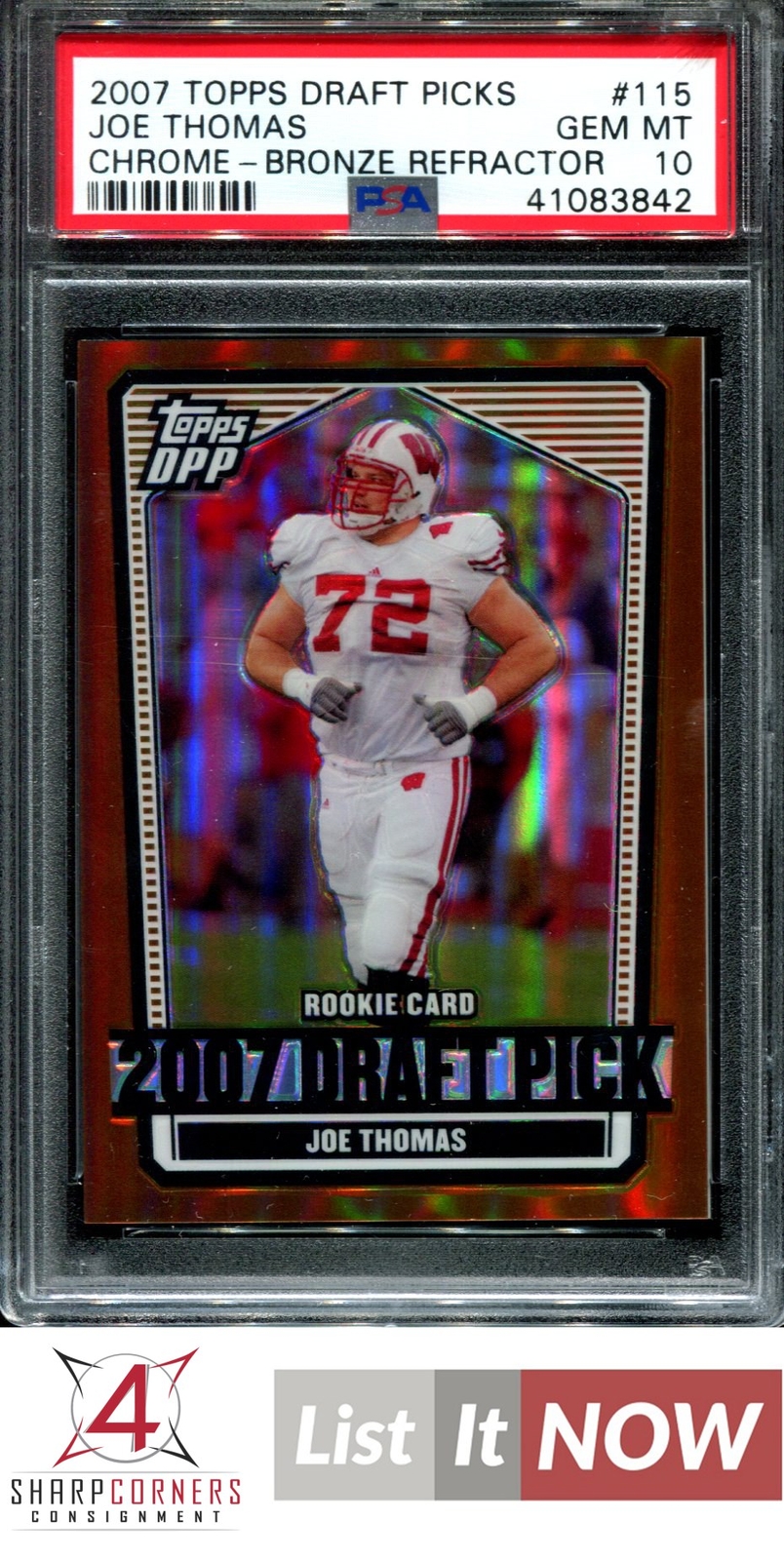 Joe Thomas Topps Draft Picks & Prospects #115 Chrome-Bronze Refractor