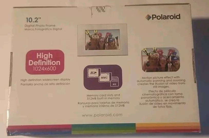 Polaroid XSA-10169S 10" Digital Photo Frame 1024 x 600pix., 16:9 Rat., 64x Zoom - Image 2 of 2