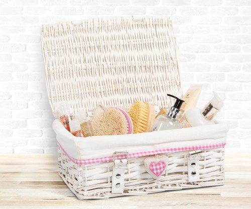 Wicker Storage Hamper With Lid With Liner Gift Hamper Wicker Basket Storage - Picture 8 of 14