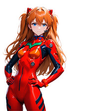 Asuka Neon Genesis Evangelion Waifu Weatherproof Anime Sticker 6" Car Decal