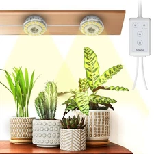 Dimmable LED Grow Lights Indoor Small Plants 150W Full Spectrum Grow Lamp Timer