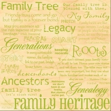 Family Tree Words scrapbook paper - It Takes Two LS280