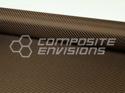 Hypetex Oak Colored Carbon Fiber 2x2 Twill 3k 50''/125cm 7.23oz/245gsm-Sample