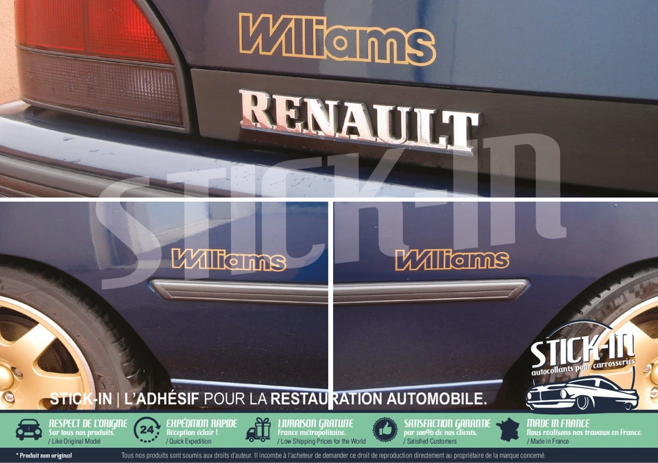 Renault Clio Williams 3 Autoadesivi Adesivi Monogrammi 100% Conformi - Immagine 2 di 2