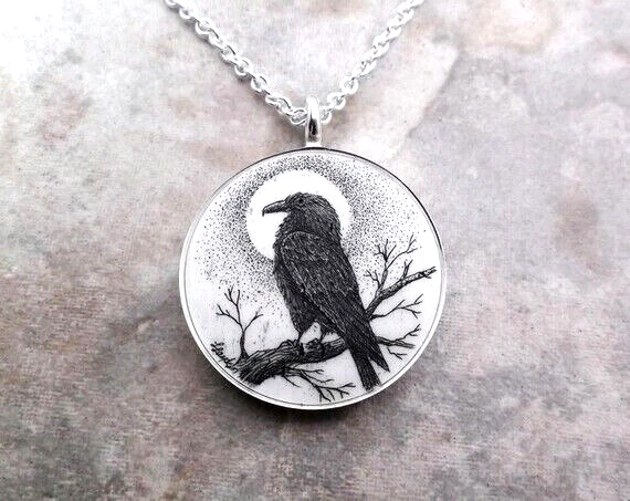 Crow 2024 pendant silver
