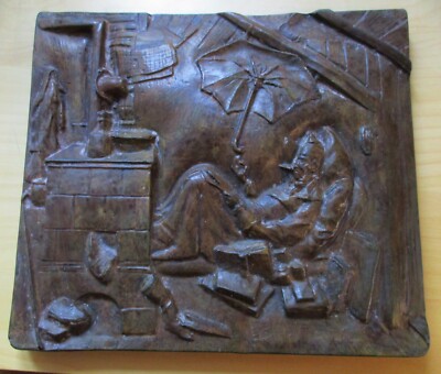 Reliefbild - Spitzweg -  Der Poet  - aus Nachlass