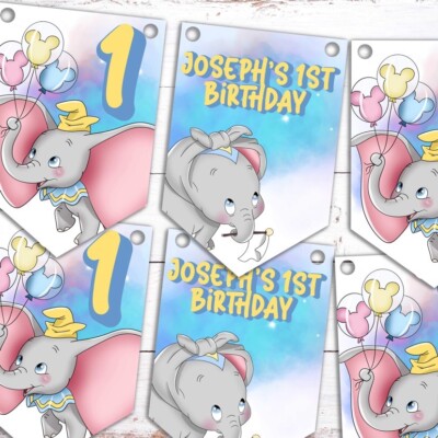Dumbo Geburtstagsjagd, Baby 1. Geburtstagsjagd, Geburtstagsjagd, Banner